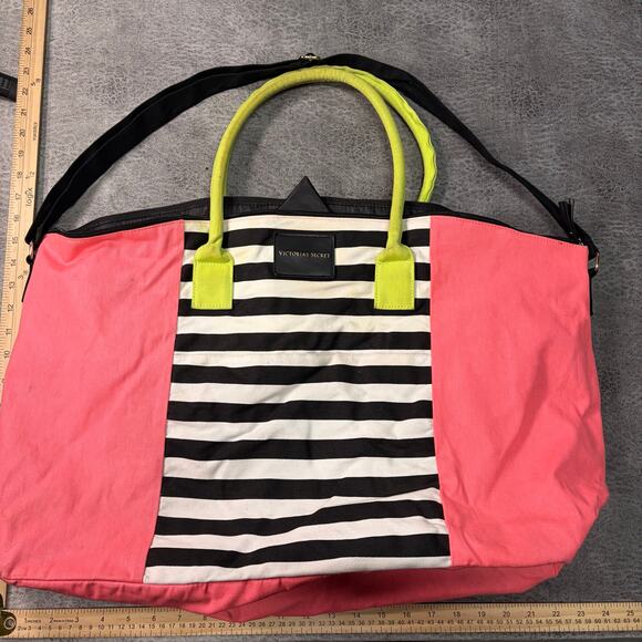 Victorias Secret Vivid Colorblock Striped Duffel Bag - Picture 7 of 7